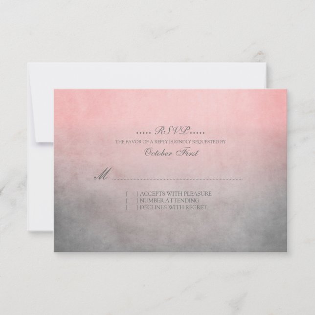 Rustic Pink e Cinza Bohemian Weding RSVP (Frente)