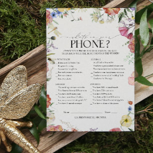 Rustic Pressed Floral Chá de panela Phone Game
