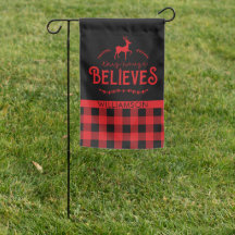 Rustic Red Buffalo Xadrez Reindeer Family Name