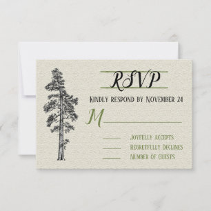 Rustic Redwood Woodland Forest Casamento RSVP