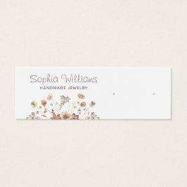 Rustic Romantic Flowers stud Earring display card