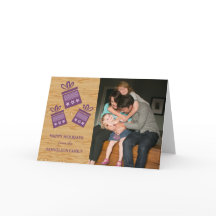 Rustic Roxo Apresenta Cartão com fotos de Férias