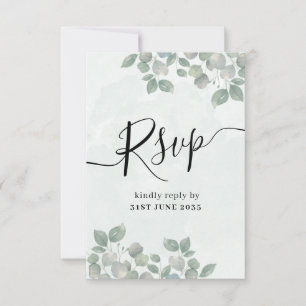 Rustic Sage Green Eucalyptus Wedding RSVP