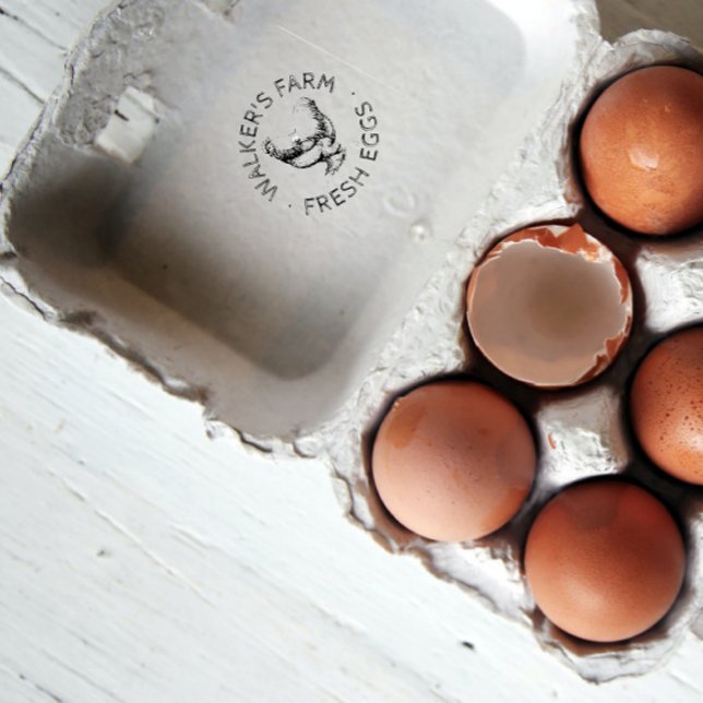 Rustic Script Happy Hen - Carimbo De Ovo (Criador carregado)