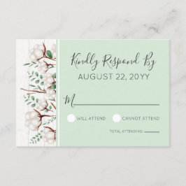 Rustic Southern Cotton & Barn Wood Weding RSVP