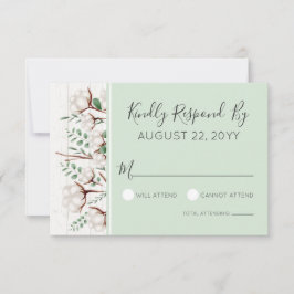 Rustic Southern Cotton & Barn Wood Weding RSVP