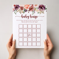 Rustic Summer Floral Baby Bingo Chá Game