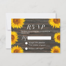Rustic Sunflower Barn Wood Weding RSVP