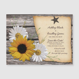 Rustic Sunflower Daisy Weding Save the Date