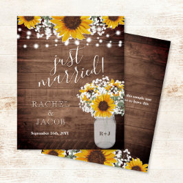 Rustic Sunflower Jar Lights Convite De Casamento