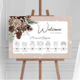 Rustic Tan Pine Winter Sparkle Ordem dos Acontecim