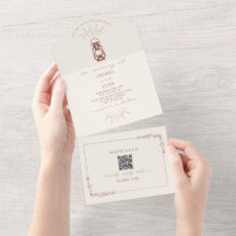 Rustic Terracotta Lanterna Código QR RSVP Tudo em