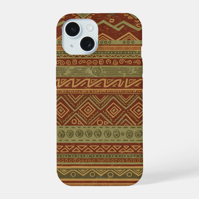 Rustic Tribal Geometric Pattern Earthy Boho Chic (Verso)