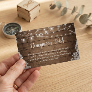 Rustic Twinkle Lights Weding Honeymoon Fund Card