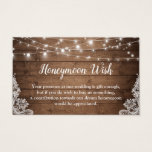 Rustic Twinkle Lights Weding Honeymoon Fund Card<br><div class="desc">Rustic Twinkle Lights Wedding Honeymoon Fund / Honeymoon Wish Card. (1) Para mais personalização,  clique no link "personalizar mais" e use nossa ferramenta design para modificar esse modelo. (2) Se precisar de ajuda ou itens correspondentes,  entre em contato comigo.</div>