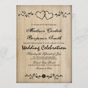 Rustic Vintage Copas Duplas Convites De Casamento