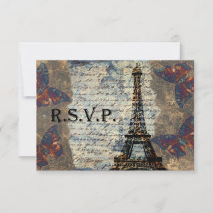 Rustic Vintage Torre Eiffel Rsvp