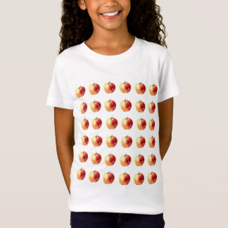 Rustic Watercolor Apple Pattern Girls T-Shirt