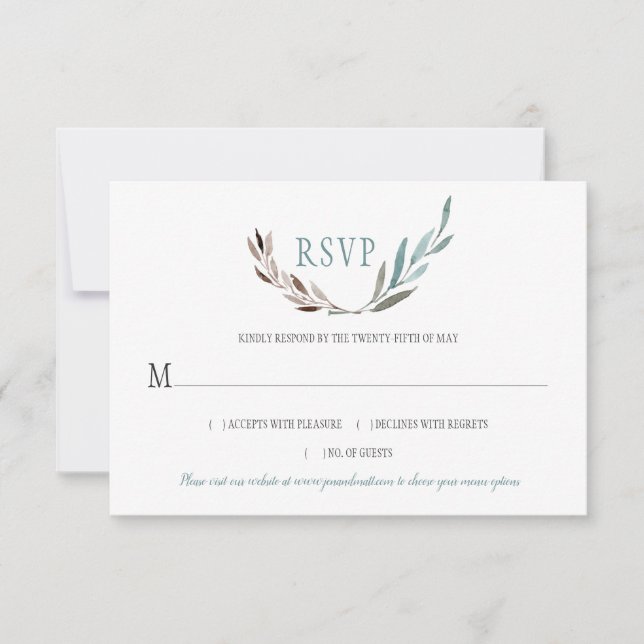 Rustic Watercolor Deixa RSVP (Frente)