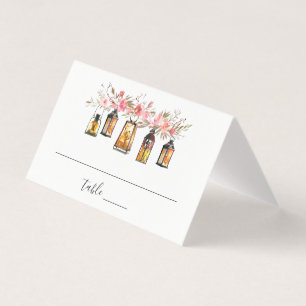 Rustic Watercolor Floral Lantern Wedn Place