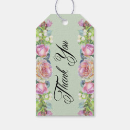 Rustic Watercolor Floral Obrigado Dando Etiquetas