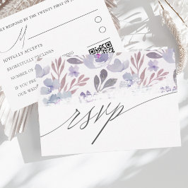 Rustic Watercolor Floral Wedding RSVP