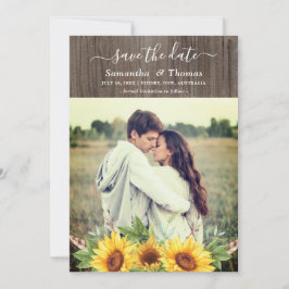 Rustic Watercolor Girassol Casamento Salva a Data
