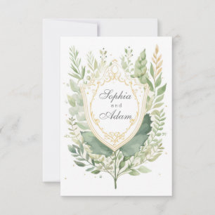 Rustic Watercolor Greenery Guarda O Cartão De Data