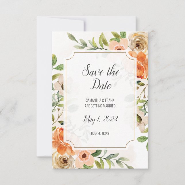 Rustic Watercolor Terracotta Floral (Frente)