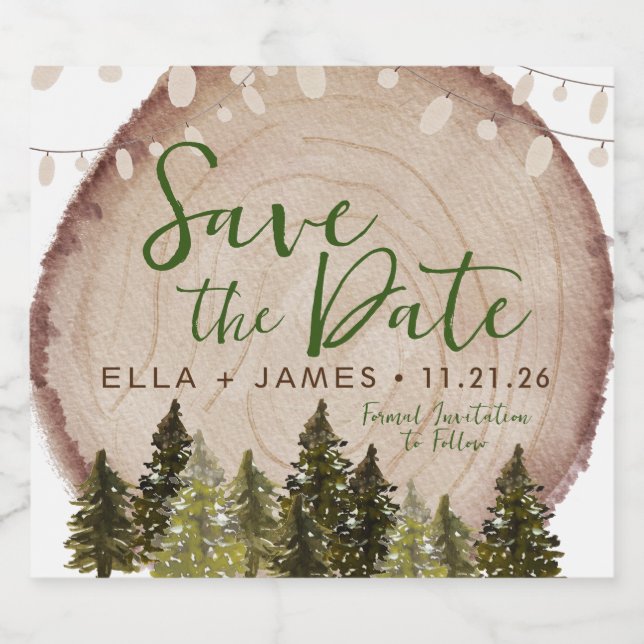 Rustic Wedding Save the Date (Rótulo Único)