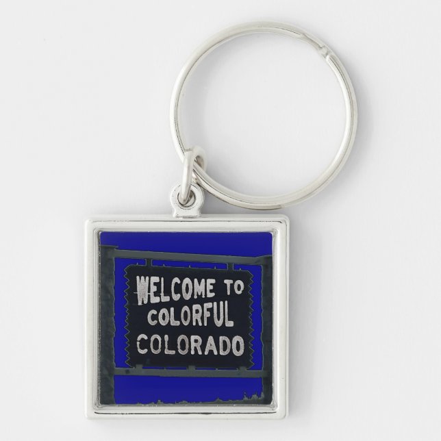 Rustic Welcome Colorado Blue chaveiro (Frente)
