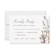 Rustic Wildflower Fall Floral Weding RSVP