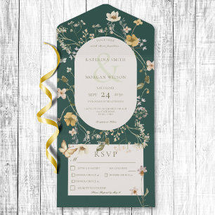 Rustic Wildflower Frame Emerald Green - Três Janta