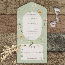 Rustic Wildflower Oval Frame Sage Janto Verde