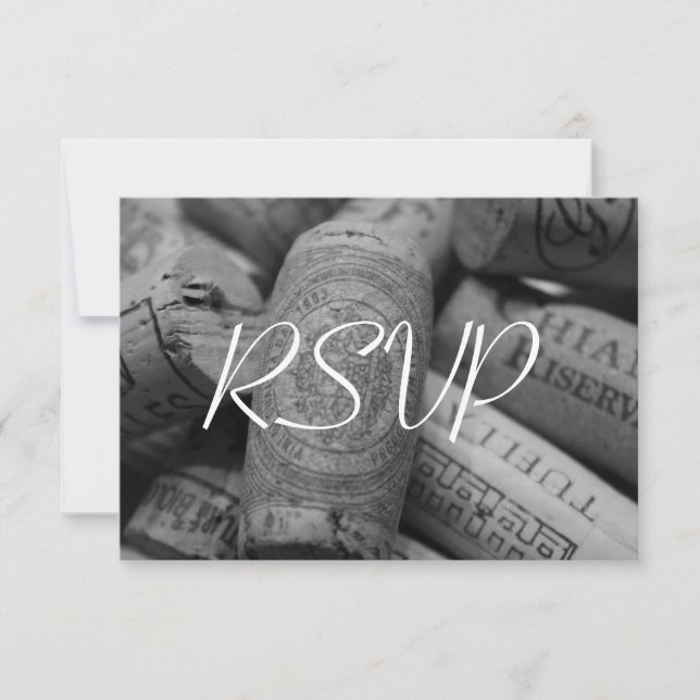 Rustic Wine Cork Weding RSVP (Frente)