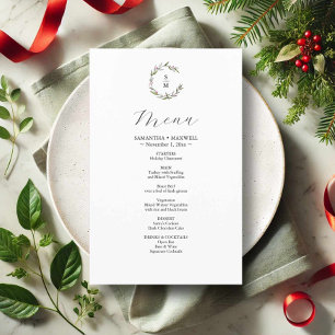 Rustic Winter Botanicals Weding Decor Menus