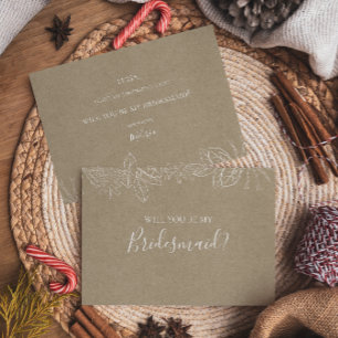 Rustic Winter   Cartão de Proposta Kraft Bridesma