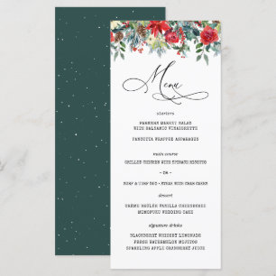 Rustic Winter Floral   Menu Casamento Moderno