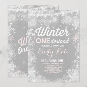 Rustic Winter ONE Derland Birthday Convite