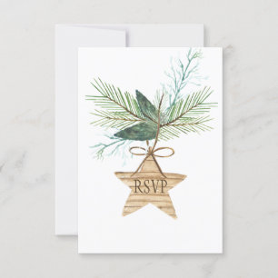 Rustic Winter Pine Branch Star RSVP