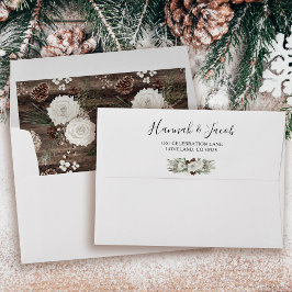 Rustic Winter Pine Floral Wedding Endereço de Devo