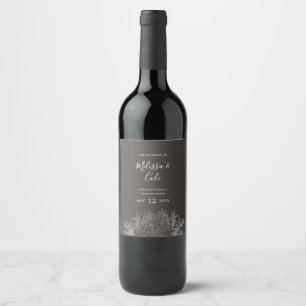 Rustic Winter Rótulo de Vinho para Casamento de