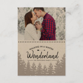 Rustic Winter Wonderland | Cartão com fotos de mon