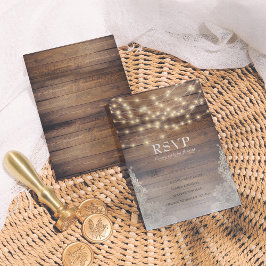 Rustic Wood & Lace RSVP com Opção de Música