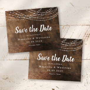 Rustic Wood String Lights Brussel Script Wedding S