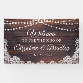 Rustic Wood String Luzes Lace Casamento