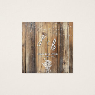 Rustic Wood String Luzes Mason Jar Salvem as Datas