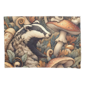 Rustic Woodland Cogumelos Badger Natureza Selvagem