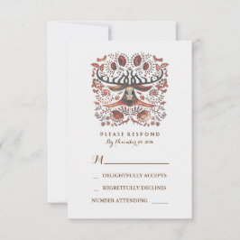 Rustic Woodland Deer Antlers - Cartão RSVP de Casa