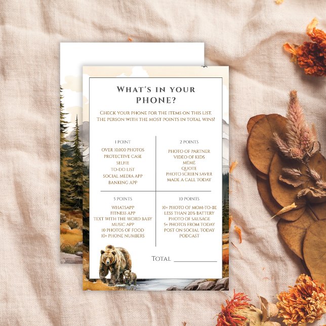 Rustic Woodland O que há no seu Chá de fraldas tel (Criador carregado)